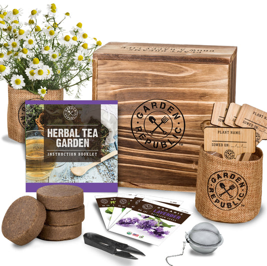 Herbal Tea Garden Starter Kit - Non-GMO, Heirloom Variety Seeds