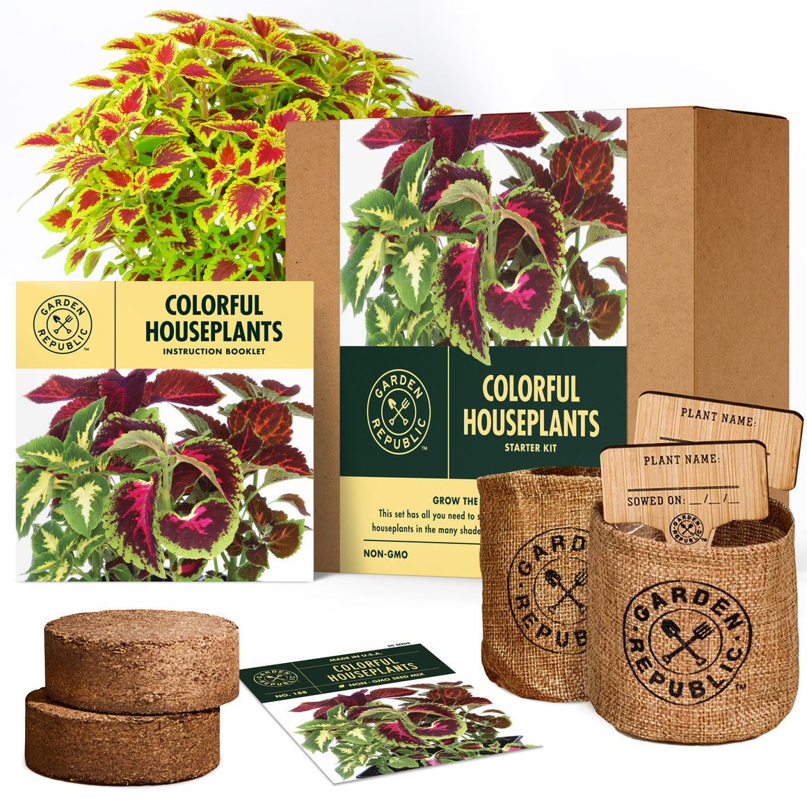 Indoor Garden Kit - Coleus Seeds for Planting - Plant Seeds for House Plants with Potting Soil, Pots & Plant Markers