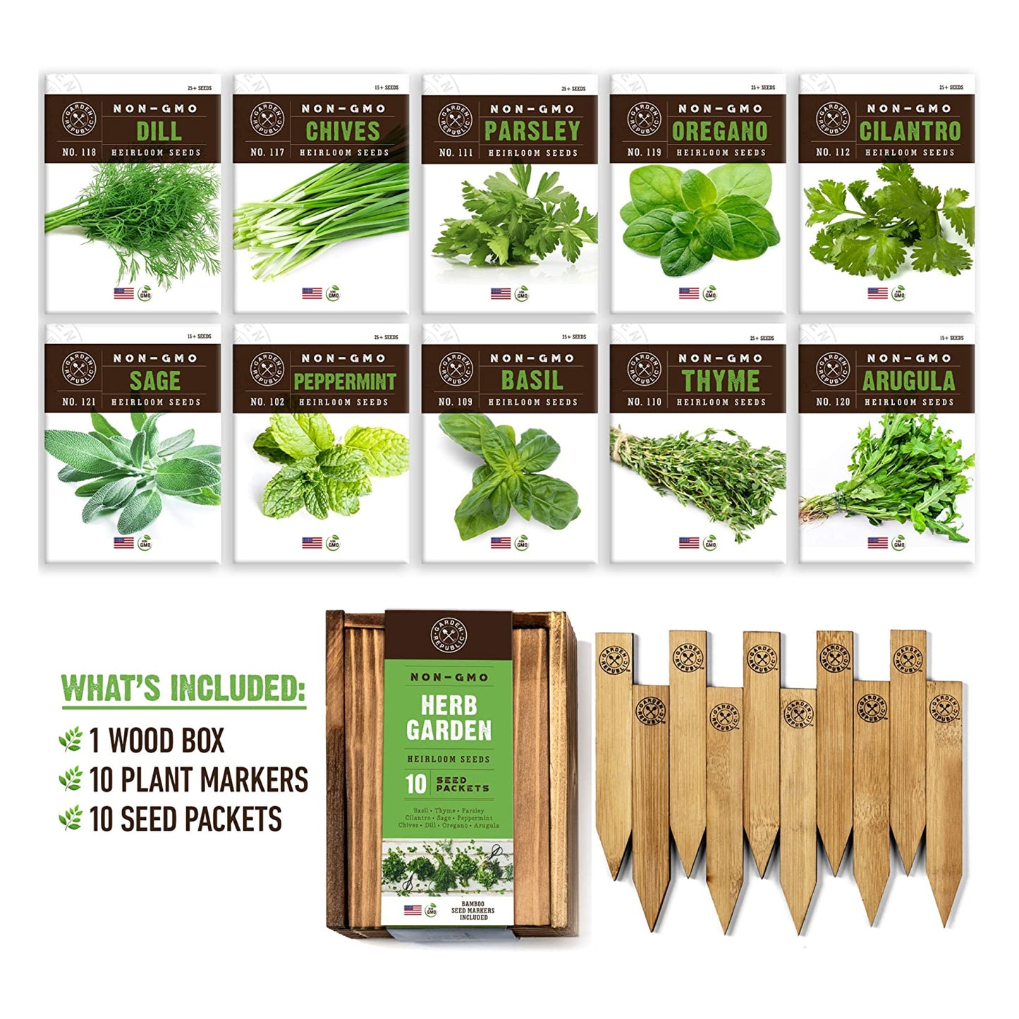 Culinary Herb Seeds for Planting - 10-Packet Non-GMO & Heirloom Seed Set