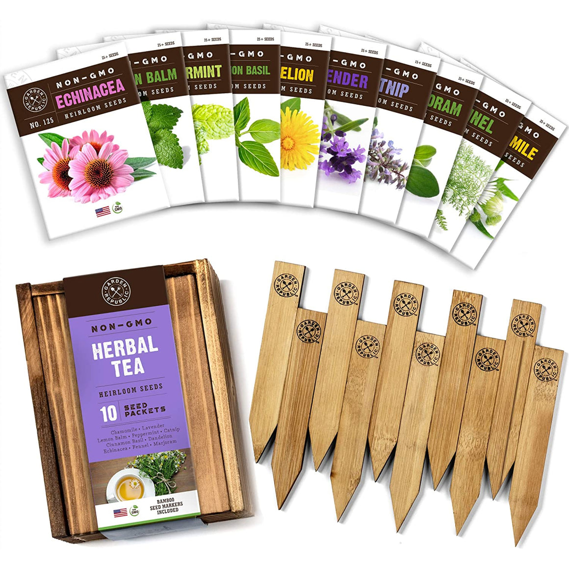 Herbal Tea Garden Seed Set  - 10-Packet Non-GMO & Heirloom Seed Set
