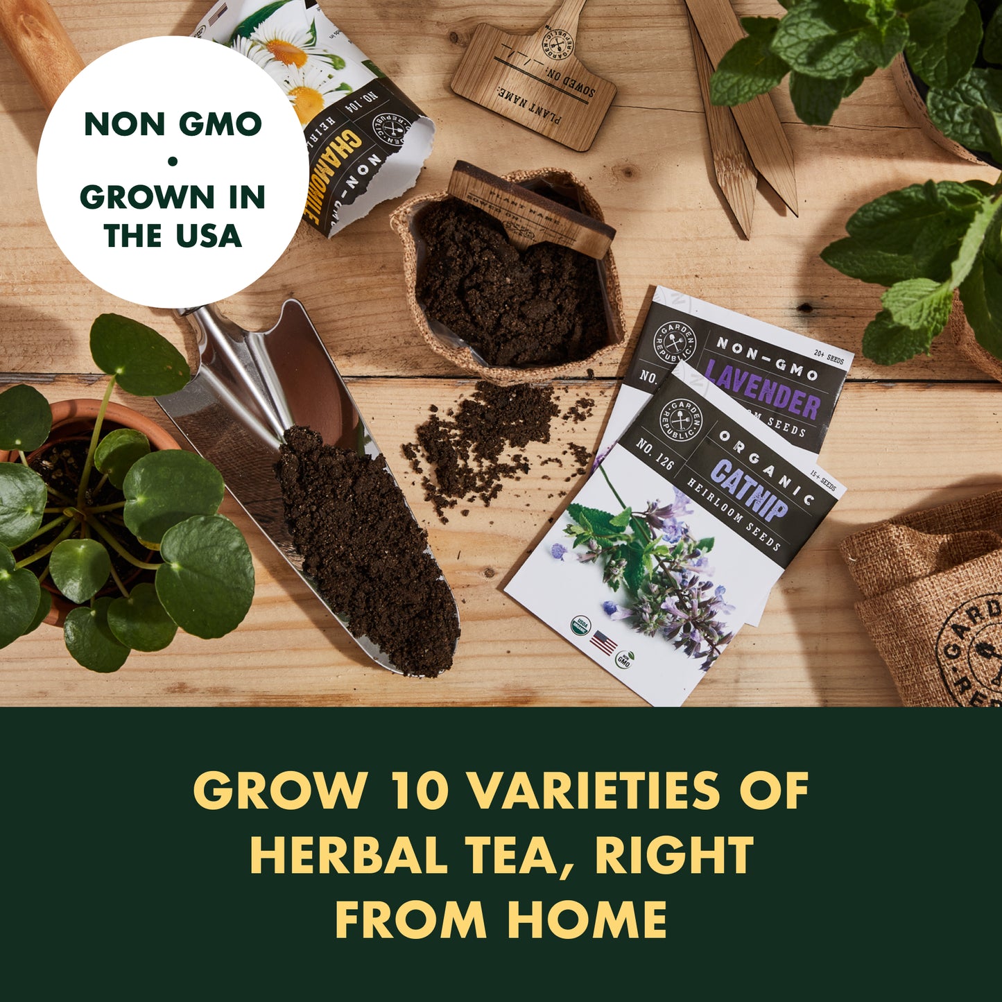 Herbal Tea Garden Seed Set  - 10-Packet Non-GMO & Heirloom Seed Set