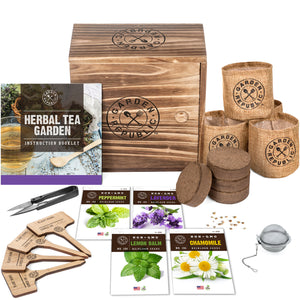 Herbal Tea Garden Starter Kit - Non-GMO, Heirloom Variety Seeds