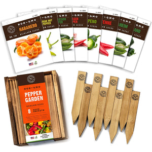 Pepper Seeds for Garden Planting - 8 Non-GMO Heirloom Pepper Seed Packets