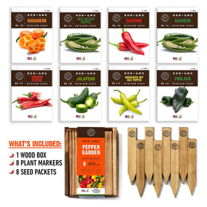 Pepper Seeds for Garden Planting - 8 Non-GMO Heirloom Pepper Seed Packets