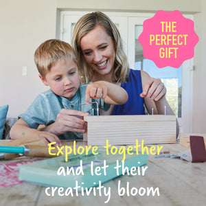 Kids Gardening Tool Set - DIY Kids Gardening Toolbox with 3 Garden Tools: Childrens Rake, Shovel & Fork. Arts & Crafts Set